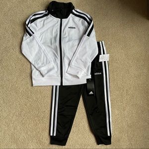 Adidas toddler boys black & white track suit